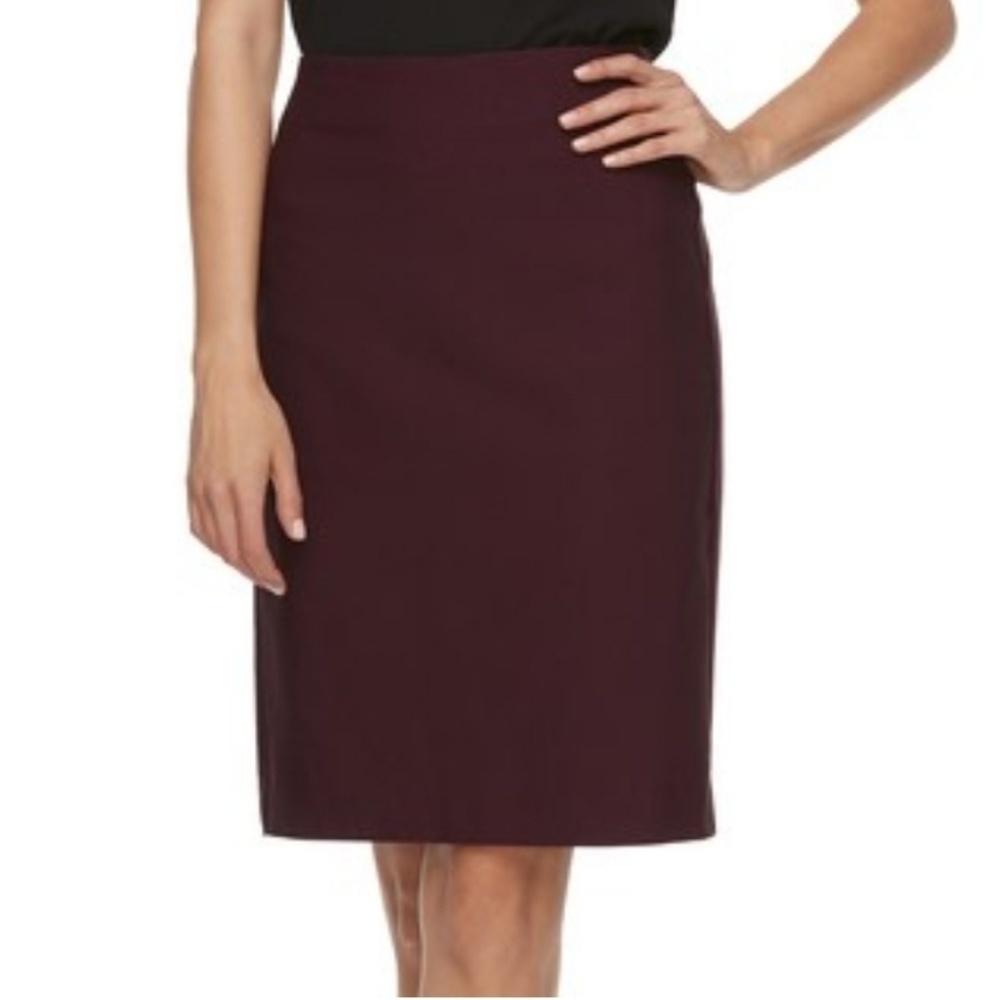Elle maroon pencil skirt